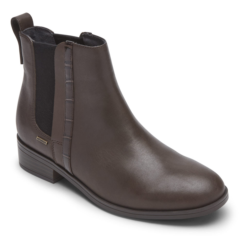 Rockport Womens Larkyn Chelsea - Boots Dark Brown - ACD637840